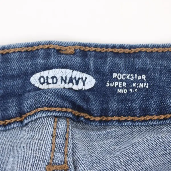Old Navy Rockstar Super Skinny Jeans Women's 14 Medium Wash Mid Rise