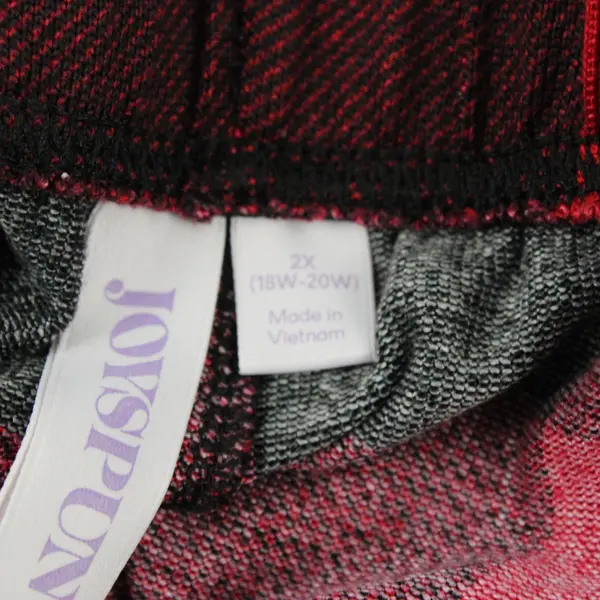Joyspun Women's Plus Size 2X Plaid Pajama Pants Red Black 18W-20W