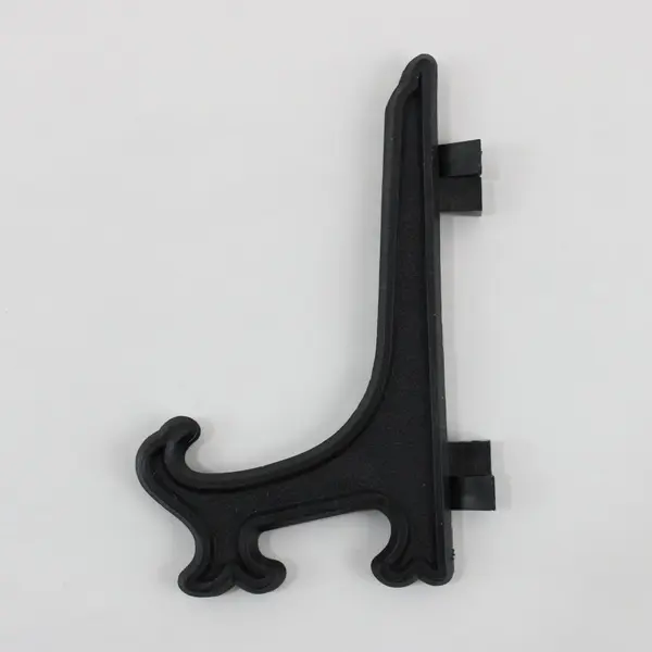 Set of 8 Black Plastic Plate Display Stands Easels 4" Tall & 3.75" Wide Opened