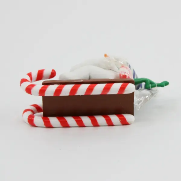 Vintage 1993 Enesco Sleddin' Mr. Snowman Christmas Ornament 3.5 in
