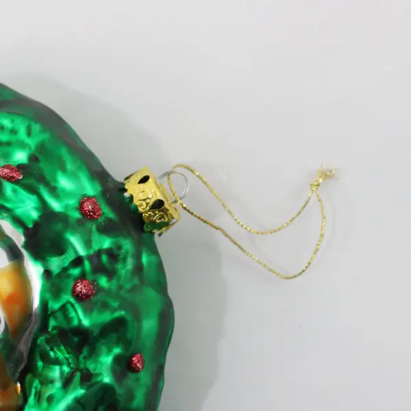 Vintage Emmett Kelly Jr Collectable Glass Clown In Wreath Ornament 7.75" Tall 