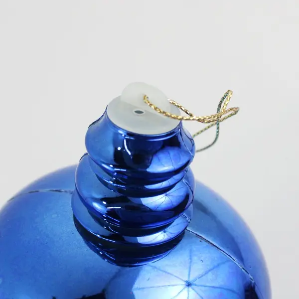 Large Cobalt Blue Plastic Finial Christmas Ornament 7.75" Cracked For Parts