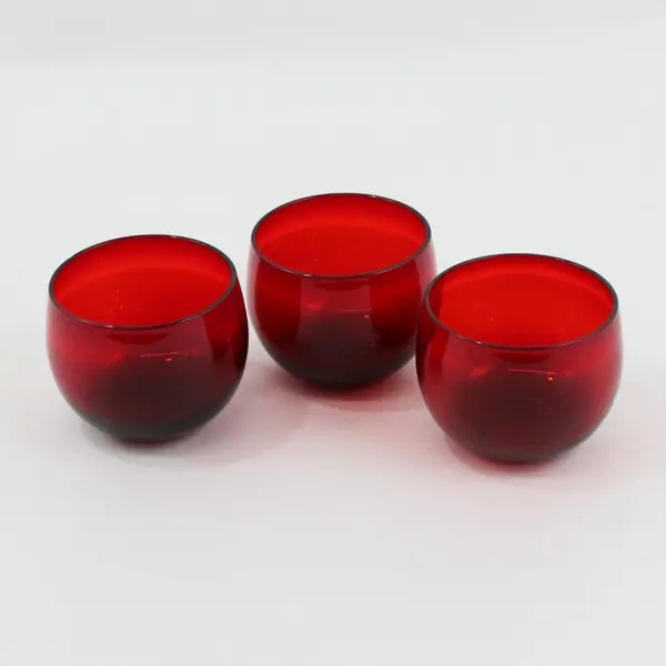 Lot of 3 Anchor Hocking Royal Ruby Red 4 Oz Tumblers Good