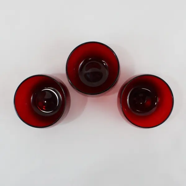 Lot of 3 Anchor Hocking Royal Ruby Red 4 Oz Tumblers Good