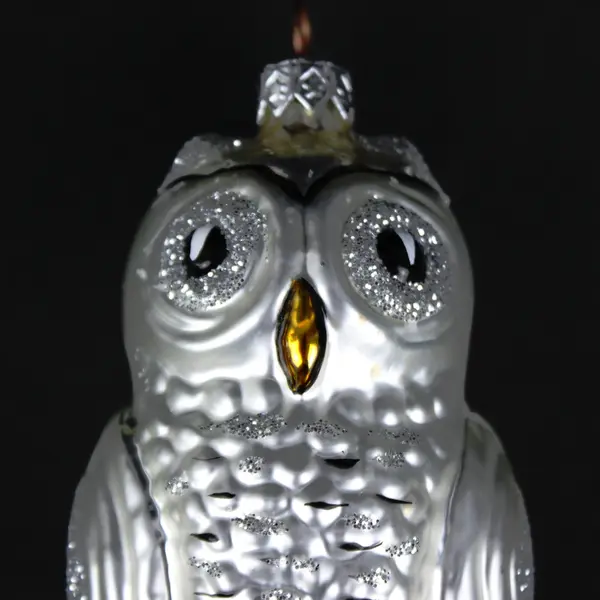 Polish Made Blown Glass Snowy Owl Polish Made Christmas Tree Ornament Good