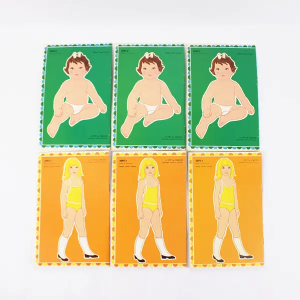 Lot of 6 1977 Carlsen Paper Doll Sets 3095/1 3095/2 Dorte Clausen