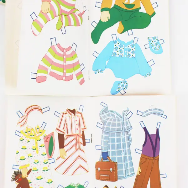 Lot of 6 1977 Carlsen Paper Doll Sets 3095/1 3095/2 Dorte Clausen