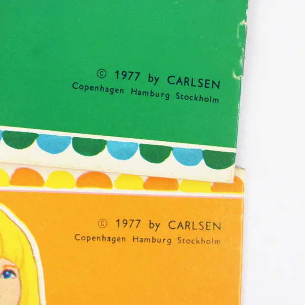 Lot of 6 1977 Carlsen Paper Doll Sets 3095/1 3095/2 Dorte Clausen