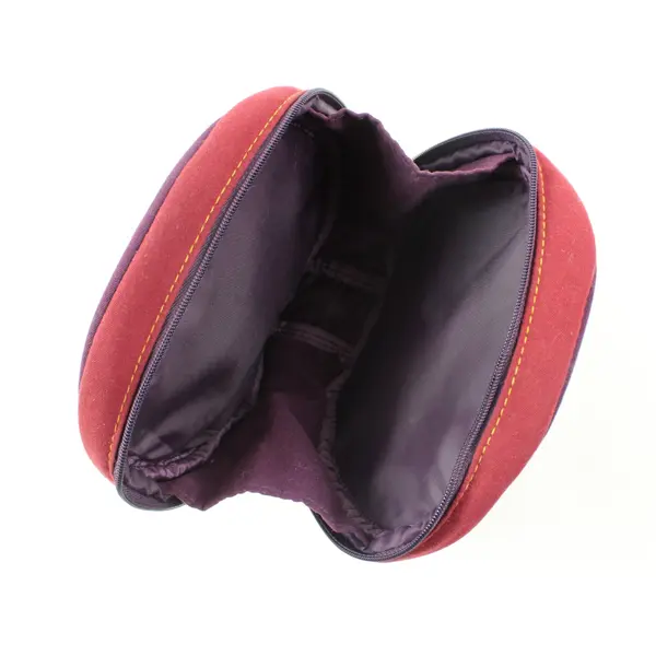 L'Occitane en Provence Burgundy Cosmetic Makeup Bag Zipper Pouch, 6x6x2" 