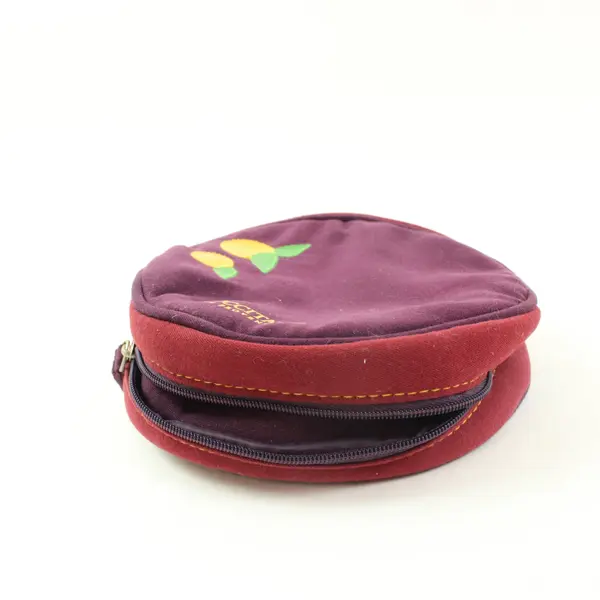 L'Occitane en Provence Burgundy Cosmetic Makeup Bag Zipper Pouch, 6x6x2" 