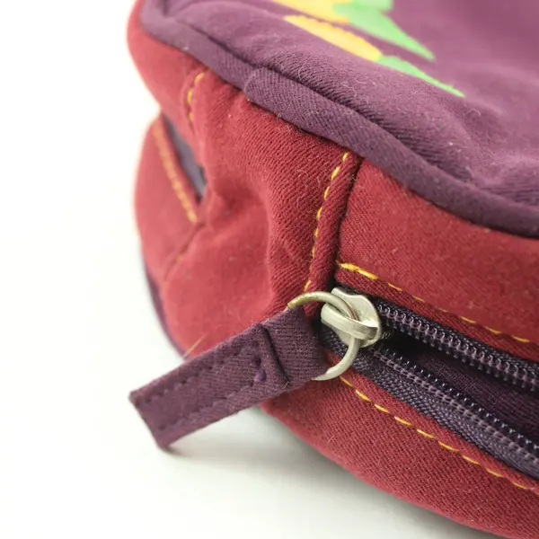 L'Occitane en Provence Burgundy Cosmetic Makeup Bag Zipper Pouch, 6x6x2" 