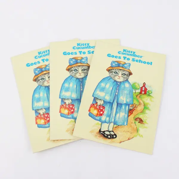 Vintage 1985 Lot of 3 Kitty Cucumber Goes to School Jim Lillemoe Children's PB 