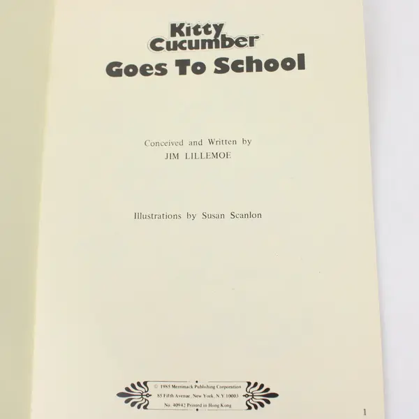 Vintage 1985 Lot of 3 Kitty Cucumber Goes to School Jim Lillemoe Children's PB 