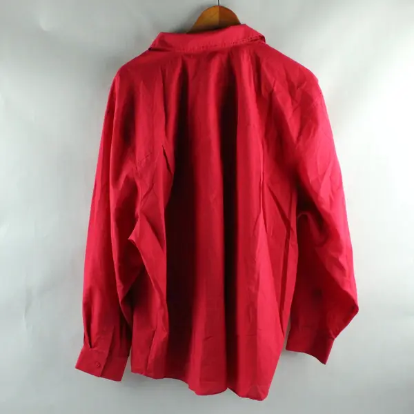 Foxcroft Women's Red Button-Down Shirt Long Sleeve Size 24W