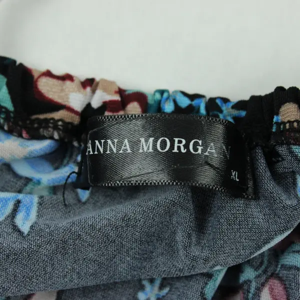 Anna Morgan Women's Floral Bell Sleeve Blouse XL Black Red Blue Green