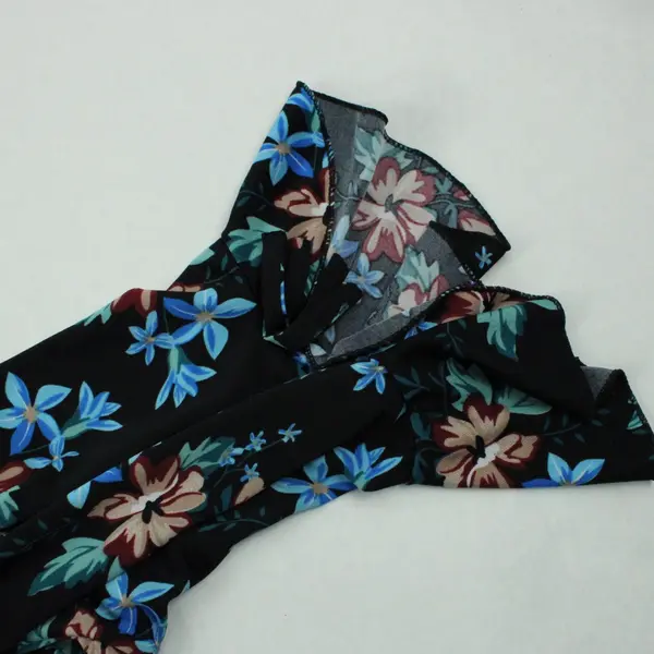 Anna Morgan Women's Floral Bell Sleeve Blouse XL Black Red Blue Green