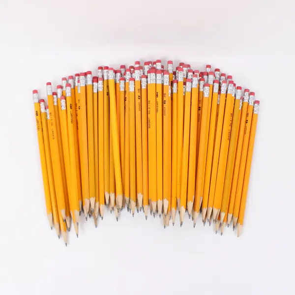Assorted Yellow No. 2 HB Pencils with Erasers - Used Lot