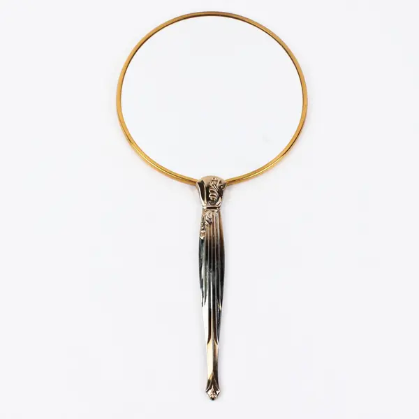Vintage Art Deco Style Floral Gold Tone Hand Mirror Vanity 14.5in