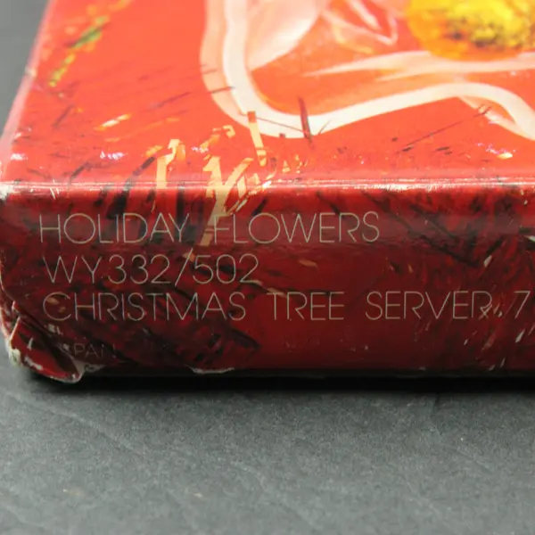 Home Beautiful Christmas Tree Holiday Flowers Glass Server 7.5 Inch