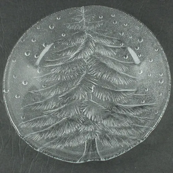 Mikasa Noel Frosted Glass Christmas Tree 8.5" Plate