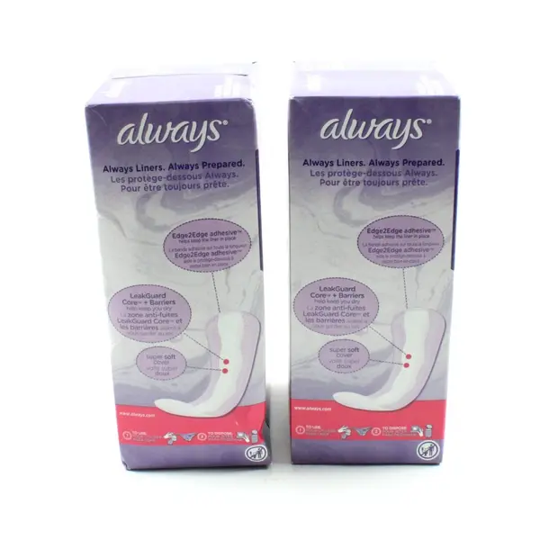Set of 2 Always Daily Pantiliners Extra Long 46 Count Each 