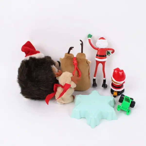 Christmas Lot 7 Russ Hedgehog Plush Santa Garfield Reindeer Toys Decor