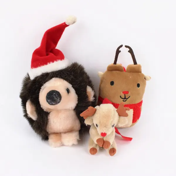 Christmas Lot 7 Russ Hedgehog Plush Santa Garfield Reindeer Toys Decor