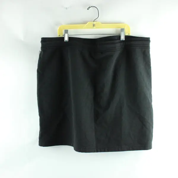 Eddie Bauer Women's Black Jersey Drawstring Waist Skirt XL Pockets