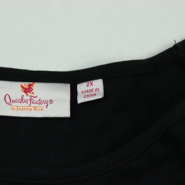 Quacker Factory By Jeanne Bice Black Long Sleeve Bedazzled Sleeves Top 2X