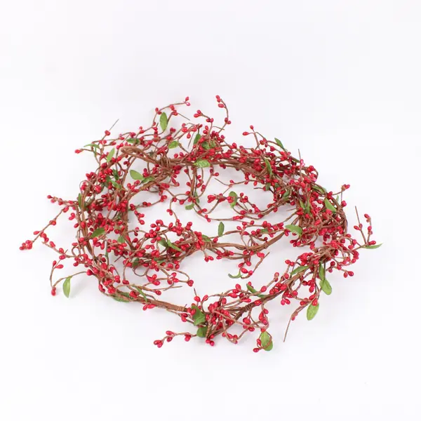 Red Berry Pip Berry Garland Vine Christmas Holiday Decor 72 in long