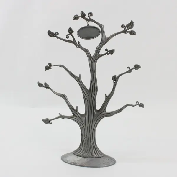 Things Remembered Pewter Family  Photo Jewelry Tree  12" Missing The Oval Frames
