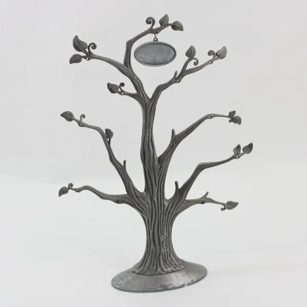 Things Remembered Pewter Family  Photo Jewelry Tree  12" Missing The Oval Frames