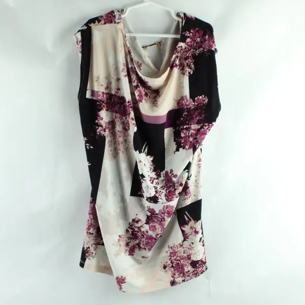 Calvin Klein Women's Floral Sleeveless Blouse Keyhole Neck Est XL
