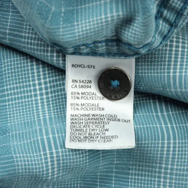 Royal Robbins Men's Blue Plaid Short Sleeve Button Down Shirt Medium
