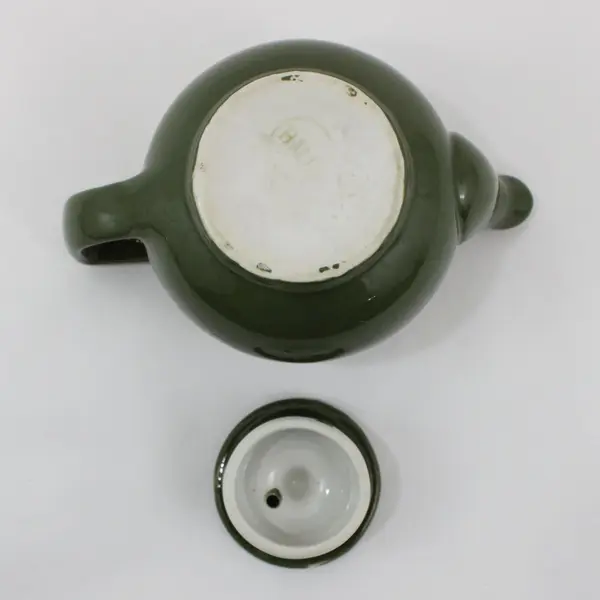 Hall Pottery Olive Green Single-Serve Teapot With Sunken Lid