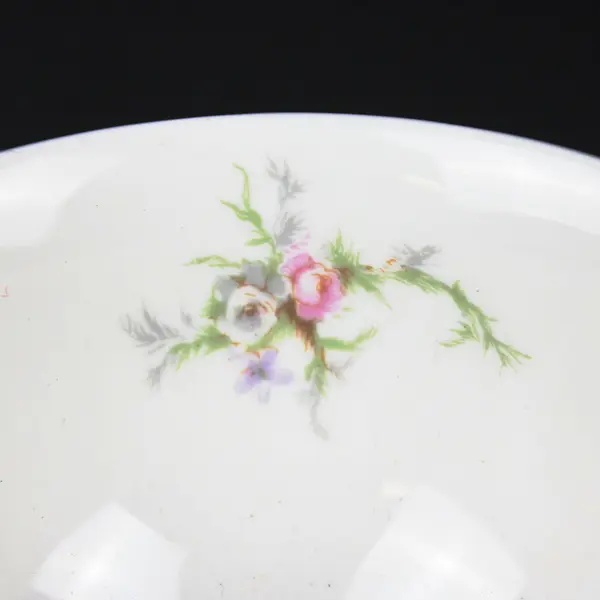 Vogue Fine China Old Rose Footed Teacup Pink Floral Gold Rim