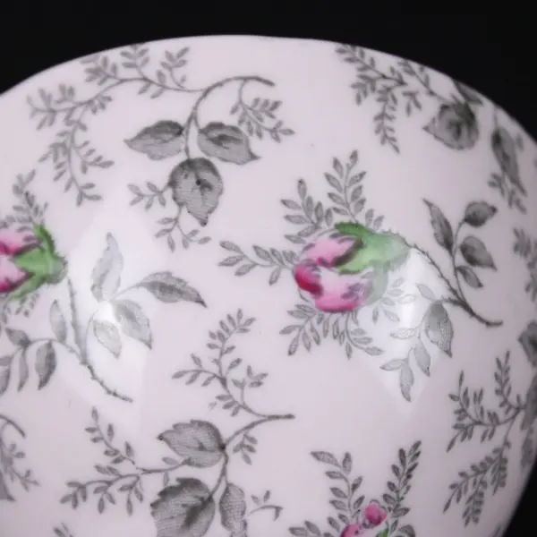 Tuscan Fine English Bone China Floral Footed Teacup Gold Trim Pink