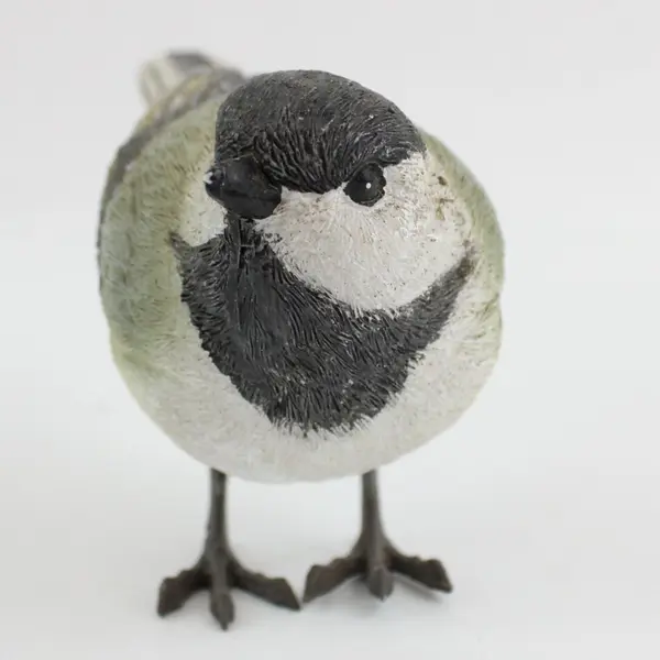 Ceramic Black-Capped Chickadee Figurine With Nest And Eggs