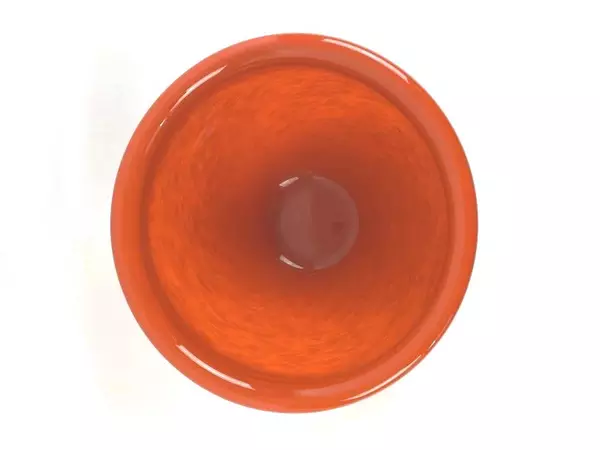 Speckled Terracotta Bowl with Orange Rim 9.5" Diameter Very Good Condition