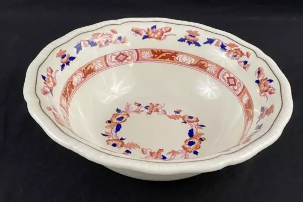 Set of 2 Vintage Royal Doulton Berkshire Vegetable Bowls White Rust Blue Flowers