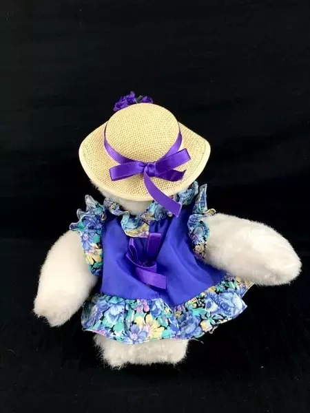 1993 Plush Creations Plush White Duck With Dress And Hat