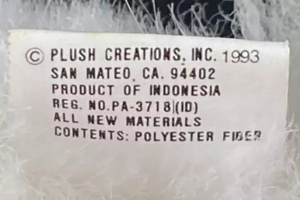 1993 Plush Creations Plush White Duck With Dress And Hat