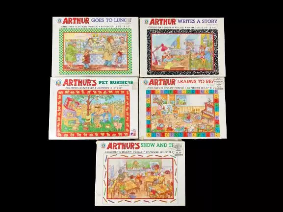 Lot of 5 Great American Puzzle Factory Arthur 60 Piece Children's Puzzles