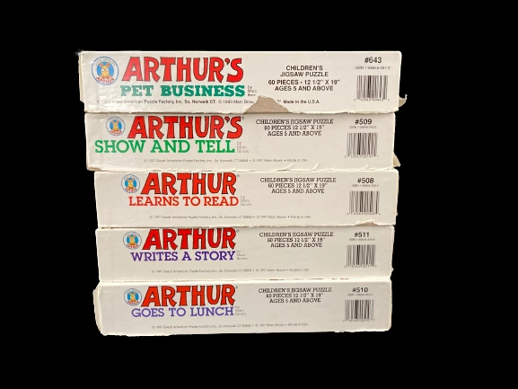 Lot of 5 Great American Puzzle Factory Arthur 60 Piece Children's Puzzles