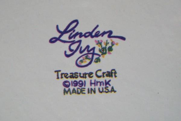 Vintage Linden Ivy Ceramic Canister Set of 2 1991 HMK Floral Green Cream
