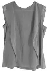 Worthington Women's Large Gray Blouse Sleeveless Chiffon Removable Chemise New