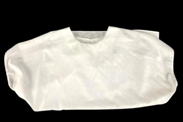 Vintage Orare Women's Top 2X White Chiffon Sheer Short Sleeves Stain