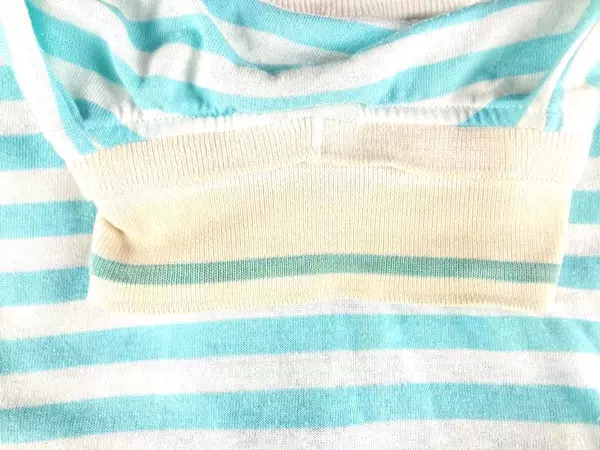 Vintage The Fox Collection Women's Medium Striped Aqua Polo Shirt Top