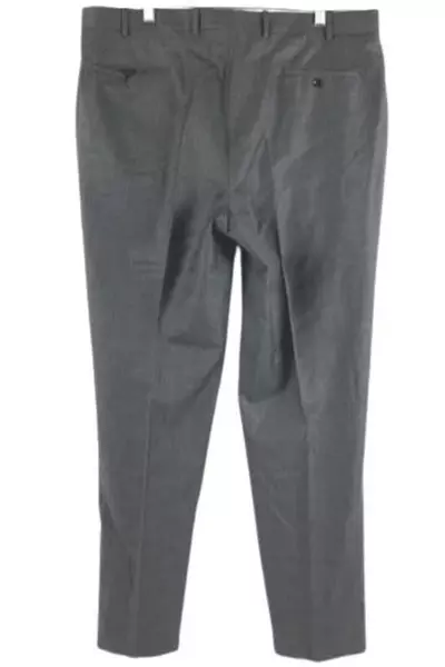 Men's Dress Pants Gray Size Waist 38 Belt Loops Pockets Flat Front