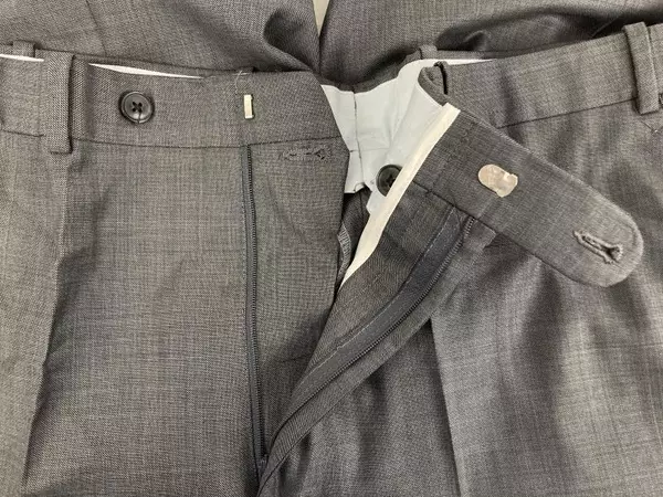 Men's Dress Pants Gray Size Waist 38 Belt Loops Pockets Flat Front